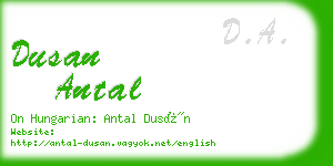 dusan antal business card